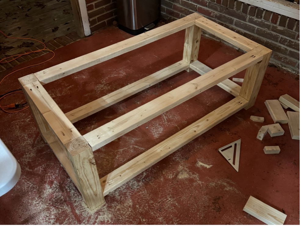 Completed table frame